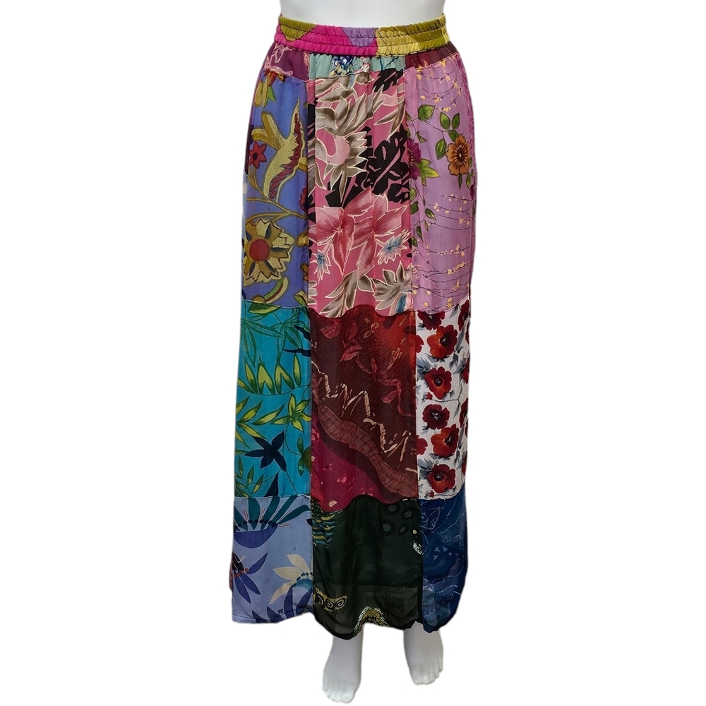 Sacred Threads Multicolored Floral Printed Patchw… - image 1